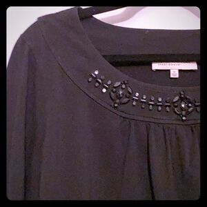 Jones New York black gathers & beadwork